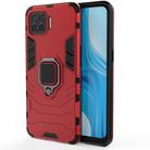 For OPPO F17 Pro PC + TPU Shockproof Protective Case with Magnetic Ring Holder(Red) - 1