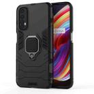 For OPPO Realme 7 PC + TPU Shockproof Protective Case with Magnetic Ring Holder(Black) - 1