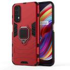 For OPPO Realme 7 PC + TPU Shockproof Protective Case with Magnetic Ring Holder(Red) - 1