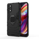 For OPPO Realme 7 Pro PC + TPU Shockproof Protective Case with Magnetic Ring Holder(Black) - 1