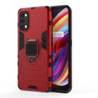 For OPPO Realme 7 Pro PC + TPU Shockproof Protective Case with Magnetic Ring Holder(Red) - 1