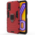 For Vivo Y20 PC + TPU Shockproof Protective Case with Magnetic Ring Holder(Red) - 1