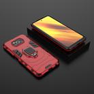 For Xiaomi Poco X3 NFC PC + TPU Shockproof Protective Case with Magnetic Ring Holder(Red) - 2