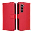 For Infinix Hot 60 4G / Hot 60i 4G Litchi Texture RFID Blocking 3-Card Wallet Leather Phone Case(Red) - 2
