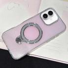 For iPhone 16 Gradient Glitter Diamonds MagSafe Phone Case(Light Pink) - 1