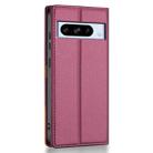 For Google Pixel 8a N.BEKUS P3 RFID Stitching Magnetic Flip Leather Phone Case(Wine Red) - 3