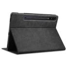 For Samsung Galaxy Tab S8+ / Tab S8 Plus /  Tab S7 FE / Tab S7+ T970 Cowhide Texture TPU Tablet Horizontal Flip Leather Case with Holder & Sleep / Wake-Up Function & Pen Slot(Black) - 3