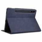 For Samsung Galaxy Tab S8+ / Tab S8 Plus /  Tab S7 FE / Tab S7+ T970 Cowhide Texture TPU Tablet Horizontal Flip Leather Case with Holder & Sleep / Wake-Up Function & Pen Slot(Blue) - 3
