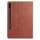 For Samsung Galaxy Tab S8+ / Tab S8 Plus /  Tab S7 FE / Tab S7+ T970 Cowhide Texture TPU Tablet Horizontal Flip Leather Case with Holder & Sleep / Wake-Up Function & Pen Slot(Brown) - 2