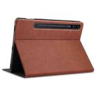 For Samsung Galaxy Tab S8+ / Tab S8 Plus /  Tab S7 FE / Tab S7+ T970 Cowhide Texture TPU Tablet Horizontal Flip Leather Case with Holder & Sleep / Wake-Up Function & Pen Slot(Brown) - 3