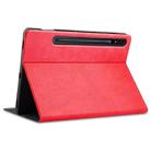For Samsung Galaxy Tab S8+ / Tab S8 Plus /  Tab S7 FE / Tab S7+ T970 Cowhide Texture TPU Tablet Horizontal Flip Leather Case with Holder & Sleep / Wake-Up Function & Pen Slot(Red) - 3