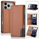 For iPhone 17 Pro Max N.BEKUS P3 RFID Stitching Magnetic Flip Leather Phone Case(Brown) - 1