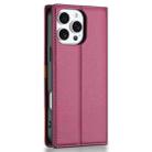 For iPhone 16 Pro Max N.BEKUS P3 RFID Stitching Magnetic Flip Leather Phone Case(Wine Red) - 3