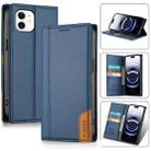 For iPhone 12 / 12 Pro N.BEKUS P3 RFID Stitching Magnetic Flip Leather Phone Case(Blue) - 1