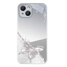For iPhone 13 mini Metallic Mirror Finish Butterfly Pattern Phone Case(Silver) - 1