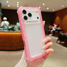 For iPhone 17 Pro Max Transparent Matte TPU Hybrid PC 3-in-1 Phone Case(Pink) - 1