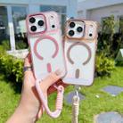 For iPhone 17 Pro Max MagSafe Magnetic Clear Phone Case with Wrist Strap(Gold) - 3