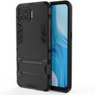 For OPPO F17 Pro PC + TPU Shockproof Protective Case with Holder(Black) - 1