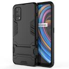 For OPPO Realme X7 PC + TPU Shockproof Protective Case with Holder(Black) - 1