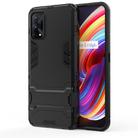 For OPPO Realme 7 Pro PC + TPU Shockproof Protective Case with Holder(Black) - 1