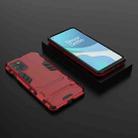 For OnePlus 8T PC + TPU Shockproof Protective Case with Holder(Red) - 2