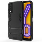 For Vivo Y20 PC + TPU Shockproof Protective Case with Holder(Black) - 1