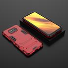 For Xiaomi Poco X3 NFC PC + TPU Shockproof Protective Case with Holder(Red) - 2