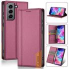 For Samsung Galaxy S21+ 5G N.BEKUS P3 RFID Stitching Magnetic Flip Leather Phone Case(Wine Red) - 1