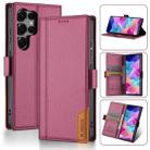 For Samsung Galaxy S22 Ultra 5G N.BEKUS P3 RFID Stitching Magnetic Flip Leather Phone Case(Wine Red) - 1