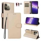 For OPPO A5 Pro 5G / 4G / A5 Energy 5G Litchi Texture RFID Blocking 3-Card Wallet Leather Phone Case(Beige) - 1