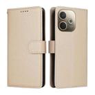 For OPPO A5 Pro 5G / 4G / A5 Energy 5G Litchi Texture RFID Blocking 3-Card Wallet Leather Phone Case(Beige) - 2