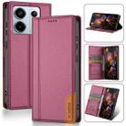 For Redmi Note 13 5G Global N.BEKUS P3 RFID Stitching Magnetic Flip Leather Phone Case(Wine Red) - 1