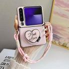 For Huawei Pura X Side Buckle MagSafe Leather Texture Phone Case with Strap / Holder(Pink) - 1