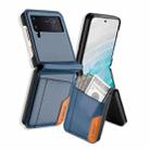 For Samsung Galaxy Z Flip3 5G N.BEKUS P3 RFID Stitching Magnetic Flip Leather Phone Case(Blue) - 1