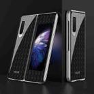 For Samsung Galaxy Fold GKK Electroplating Painted Glass Case(Woven Black Pattern) - 1