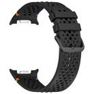 For Samsung Galaxy Watch8 / Watch8 Classic xDfind Alloy Black Buckle Honeycomb Breathable Silicone Watch Band(Black) - 3