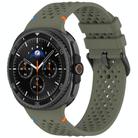 For Samsung Galaxy Watch8 / Watch8 Classic xDfind Alloy Black Buckle Honeycomb Breathable Silicone Watch Band(Army Green) - 1