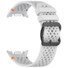 For Samsung Galaxy Watch8 / Watch8 Classic xDfind Ladder Black Buckle Honeycomb Breathable Silicone Watch Band(Light Grey) - 3