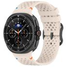 For Samsung Galaxy Watch8 / Watch8 Classic xDfind Ladder Black Buckle Honeycomb Breathable Silicone Watch Band(Starlight) - 1