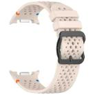 For Samsung Galaxy Watch8 / Watch8 Classic xDfind Ladder Black Buckle Honeycomb Breathable Silicone Watch Band(Starlight) - 3