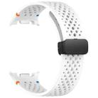 For Samsung Galaxy Watch8 / Watch8 Classic xDfind Magnetic Black Buckle Honeycomb Breathable Silicone Watch Band(White) - 3