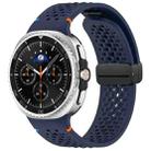 For Samsung Galaxy Watch8 / Watch8 Classic xDfind Magnetic Black Buckle Honeycomb Breathable Silicone Watch Band(Midnight Blue) - 1