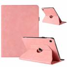 For Samsung Galaxy Tab A7 2020 Solid Color Rotation Holder Leather Smart Tablet Case(Pink) - 1