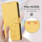 For iPhone 17 Pro Max Embossed Heart Cat Leather Phone Case with Strap(Yellow) - 3