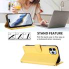 For iPhone 11 Pro Max Embossed Heart Cat Leather Phone Case with Hand Strap(Yellow) - 3