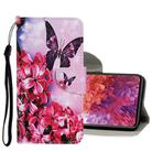 For Samsung Galaxy S20 FE 5G / S20 Lite Colored Drawing Pattern Horizontal Flip Leather Case with Holder & Card Slots & Wallet(Red Flower Butterfly) - 1