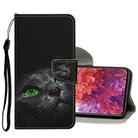 For Samsung Galaxy S20 FE 5G / S20 Lite Colored Drawing Pattern Horizontal Flip Leather Case with Holder & Card Slots & Wallet(Black Cat) - 1
