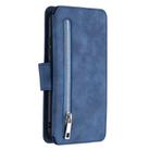 For Xiaomi Redmi 7 Detachable Frosted Magnetic Horizontal Flip Leather Case with Card Slots & Holder & Zipper Wallet & Photo Frame(Blue) - 3