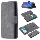 For Xiaomi Redmi 9 Detachable Frosted Magnetic Horizontal Flip Leather Case with Card Slots & Holder & Zipper Wallet & Photo Frame(Grey) - 1