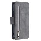 For Xiaomi Redmi 9 Detachable Frosted Magnetic Horizontal Flip Leather Case with Card Slots & Holder & Zipper Wallet & Photo Frame(Grey) - 3